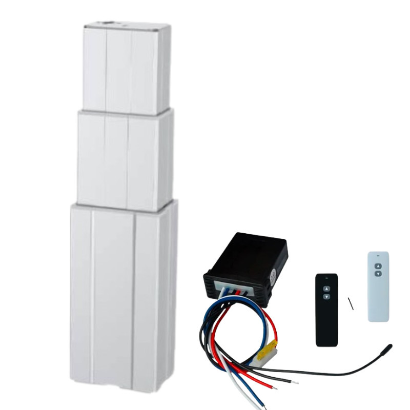 24VDC 200KG Max. Thrust 3 Stages Electric Lifting Column Remote Control System